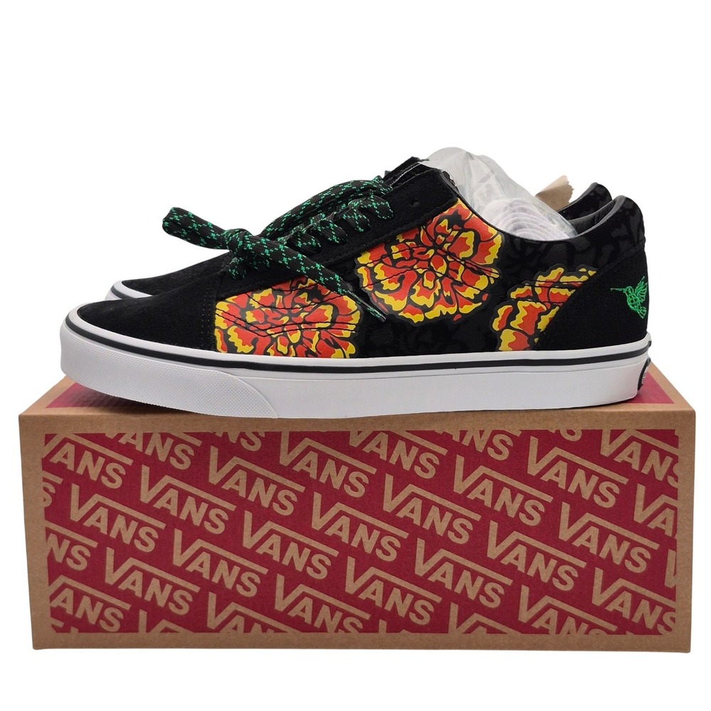 Vans Old Skool Dia De Los Muertos Black & Yellow Skate Women's Size 8 Shoes